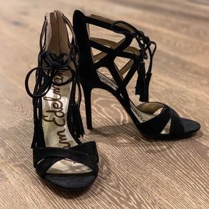 NEW Sam Edelman Black Suede High Heel Sandals